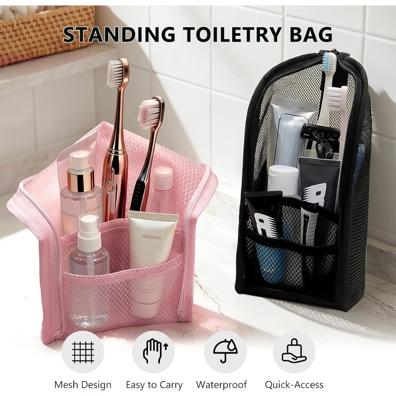 Mesh Toiletry Bag Breathable Q - Phone Accessories For Travel recension och pris