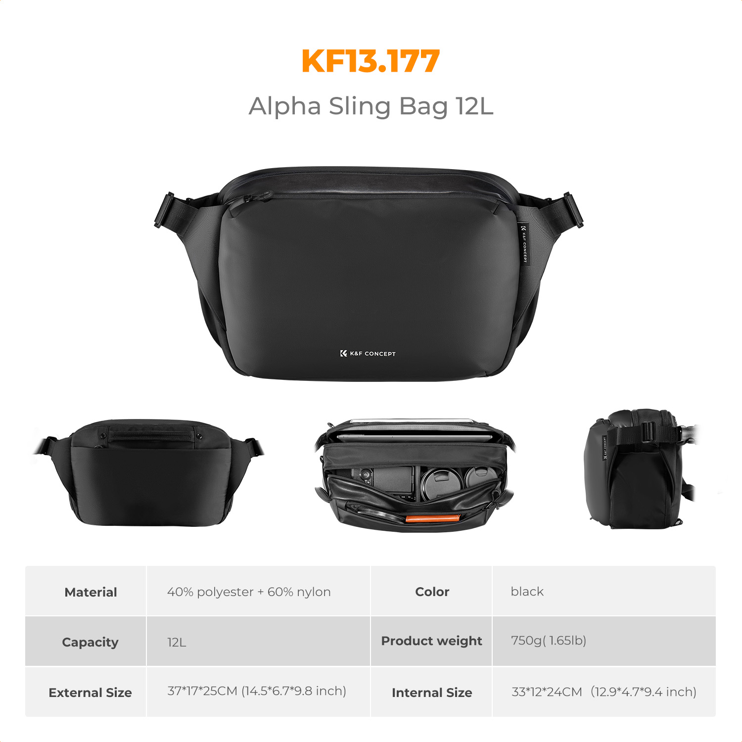 K&F CONCEPT 12L/10L Camera Sli - Phone Accessories For Travel recension och pris